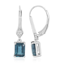 Boucles d'oreilles en argent et Kyanite bleu pétrole