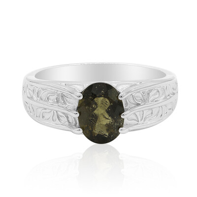 Bague en argent et Moldavite