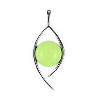 Pendentif en argent et Ambre verte de Colombie