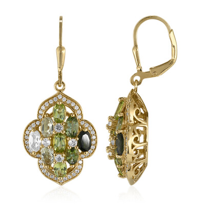 Boucles d'oreilles en argent et Tourmaline verte
