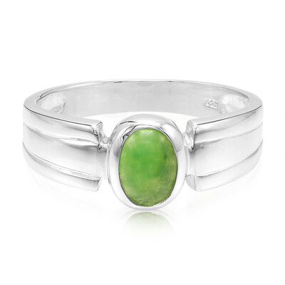 Bague pour homme en argent et Chrysoprase impériale