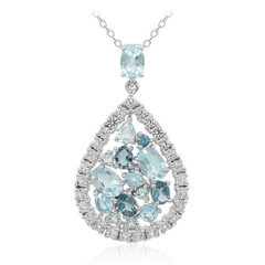 Collier en argent et Topaze bleu ciel