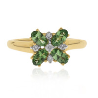 Bague en or et Grenat Tsavorite AAA