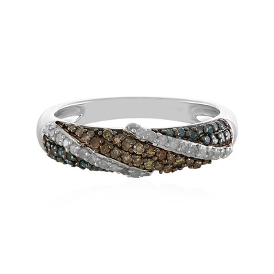 Bague en argent et Diamant bleu I4