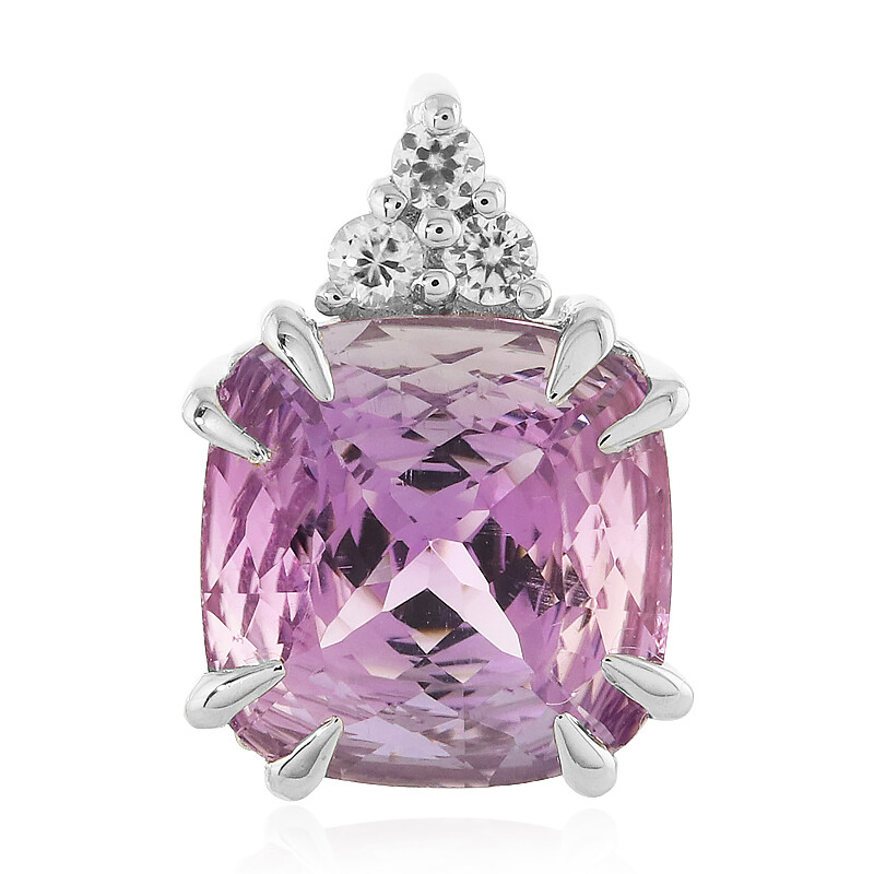 Bague Argent 925 Lavande & Zircon Transparent - Style Filigrane Médiéval Carré - Taille US 10 - Marque SilverSpeck