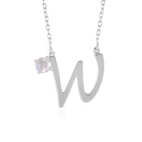 Collier en argent et Pierre de Lune arc-en-ciel