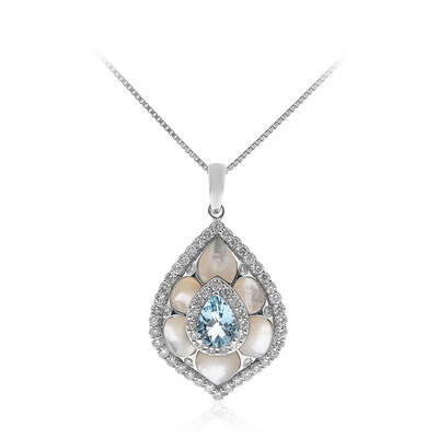 Collier en or et Aigue-Marine du Brésil AAA (CIRARI)