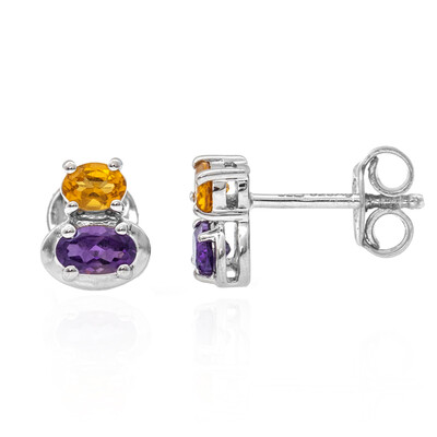 Boucles d'oreilles en argent et Améthyste