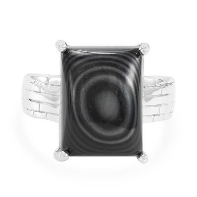 Bague pour homme en argent et Psilomélane