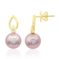 Boucles d'oreilles en or et Perle Ming rose royal (TPC)