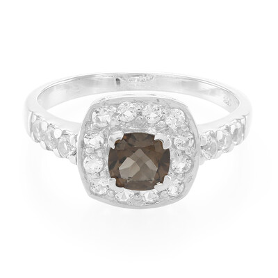 Bague en argent et Quartz fumé