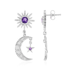 Boucles d'oreilles en argent et Améthyste de Zambie