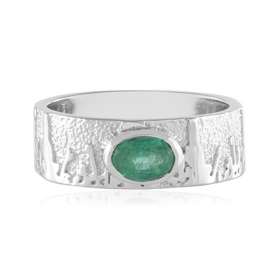 Bague en argent et Emeraude de Russie