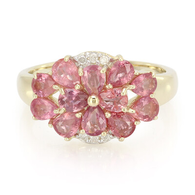 Bague en or et Saphir Padparadscha non chauffé