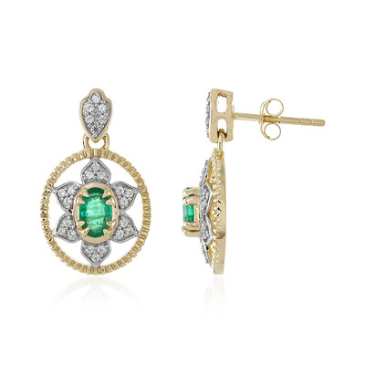Boucles d'oreilles en or et Emeraude du Brésil (Adela Gold)