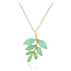 Collier en argent et Quartz vert pastel