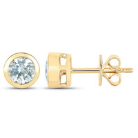 Boucles d'oreilles en or et Aigue-marine