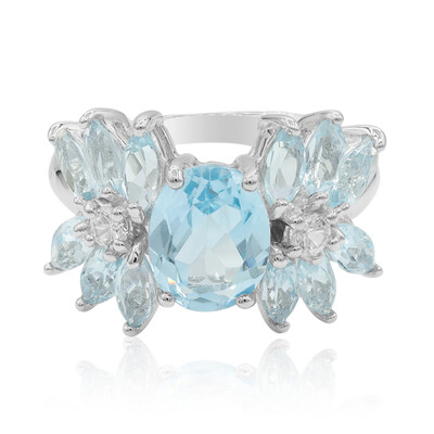 Bague en argent et Topaze bleu ciel