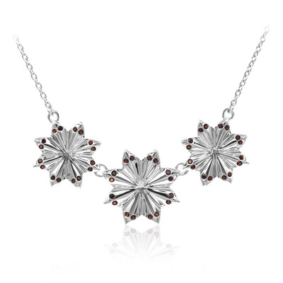 Collier en argent et Grenat du Mozambique