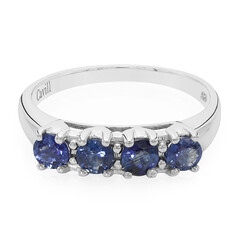 Bague en argent et Saphir bleu de Birmanie
