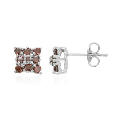 Boucles d'oreilles en argent et Diamant fantaisie