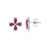 Boucles d'oreilles en argent et Rubis de Madagascar