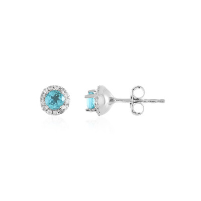 Boucles d'oreilles en argent et Apatite bleue