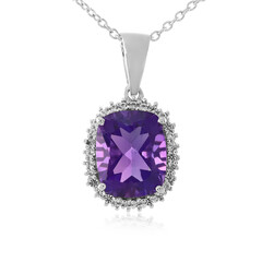 Collier en argent et Améthyste de Zambie