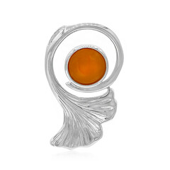Pendentif en argent et Pierre de lune orange