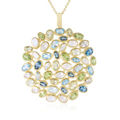 Collier en argent et Pierre de lune bleue (KM by Juwelo)