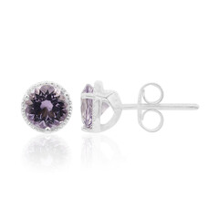 Boucles d'oreilles en argent et Scapolite pourpre