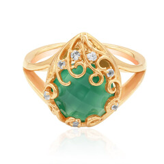 Bague en argent et Calcédoine verte