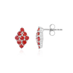Boucles d'oreilles en argent et Rubis de Tanzanie