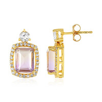 Boucles d'oreilles en argent et Amétrine