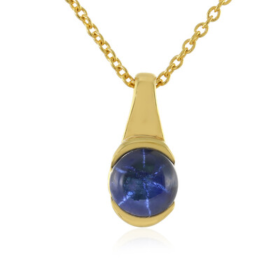 Collier en argent et Saphir étoilé bleu