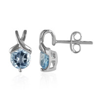Boucles d'oreilles en argent et Topaze bleu ciel