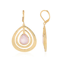 Boucles d'oreilles en laiton et Quartz rose (Juwelo Style)