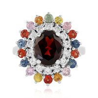 Bague en argent et Grenat du Mozambique