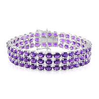 Bracelet en argent et Améthyste de Zambie