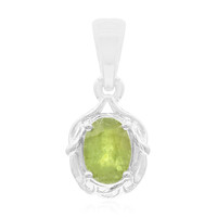 Pendentif en argent et Grenat démantoïde de Namibie