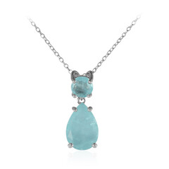 Collier en argent et Quartz bleu pastel