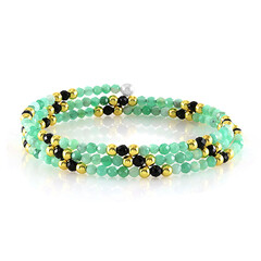 Bracelet en acier et Spinelle noir (Riya)