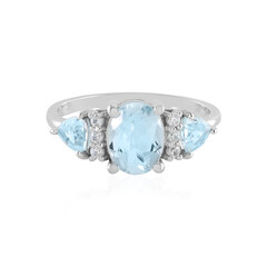 Bague en argent et Topaze bleu ciel