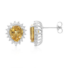Boucles d'oreilles en argent et Quartz champagne