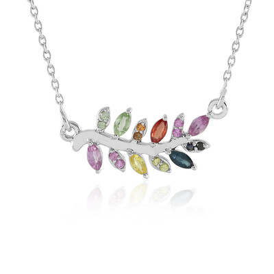 Collier en argent et Saphir bleu
