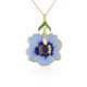 Collier en argent et Saphir bleu de Madagascar (Adela Silber)