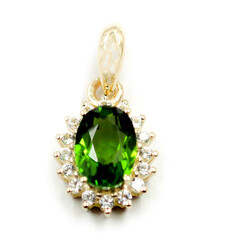 Pendentif en or et Diopside de Russie
