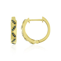 Boucles d'oreilles en argent et Diamant bleu I4