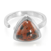 Bague en argent et Obsidienne acajou