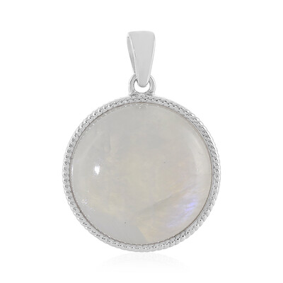 Pendentif en argent et Pierre de Lune arc-en-ciel